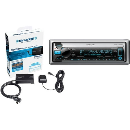 Kenwood KMR-D765 Marine Single-DIN In-Dash Marine CD Receiver with BONUS Sirius-XM SXV300V1 SiriusConnect Vehicle Tuner