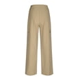 thumbnail image 5 of Linen Pants Women,Palazzo Pants Wide Leg High Waist Flowy Summer Casual Beach Trousers Womens Outfits for Travel,Travel Pants,Z02 Khaki,XL, 5 of 5