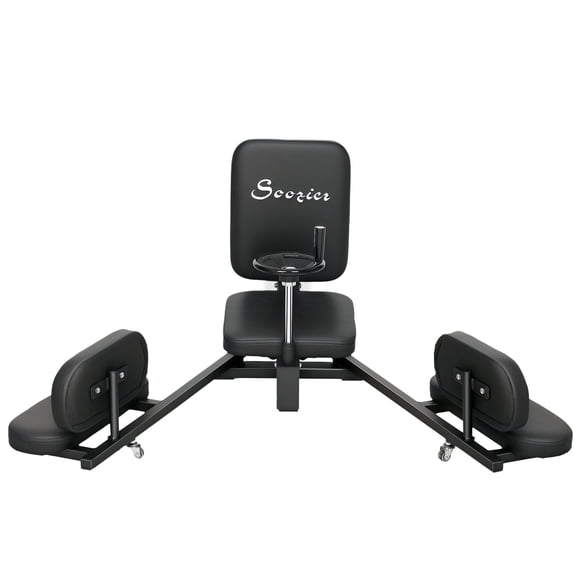 Soozier 180° Adjustable Leg Stretcher Machine – Black Steel Frame for Dance & Yoga Flexibility Training – Home Exercise Equipment – 43.3" L