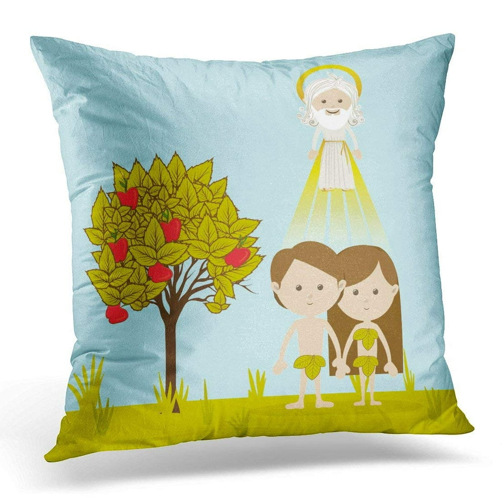 Arhome Biblical Adam And Eve Over Landscape Creation Pillow Case Pillow