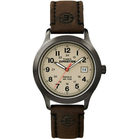 Timex Expedition Beige Dial Stainless Steel Leather Quartz Men's Watch T49955