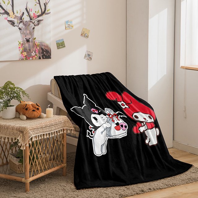 Kuromi Cartoon Series Single-Sided Flannel 3D Digital Printing Blanket Cover
