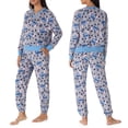 thumbnail image 2 of Richard Leeds International Womens Lilo and Stitch Matching 2 Piece Long Sleeve Pajama Top & PJs Jogger Pants Set with Pockets - Soft & Cozy Sleep & Loungewear Pajamas Sets for Women, Gray, L, 2 of 4