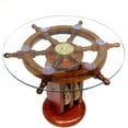 thumbnail image 1 of NauticalMart Ship Wheel Table 24" Glass Coffee Table Decorative Nautical Pirate Décor, 1 of 1