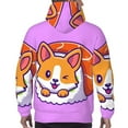 thumbnail image 7 of Balery Corgi In Sushi Roll Pattern Mens Hoodie Kangaroo Pocket Hoodie Pullover Hooded Sweatshirt Ideal for Daily Wear Travel and Home-Large, 7 of 7