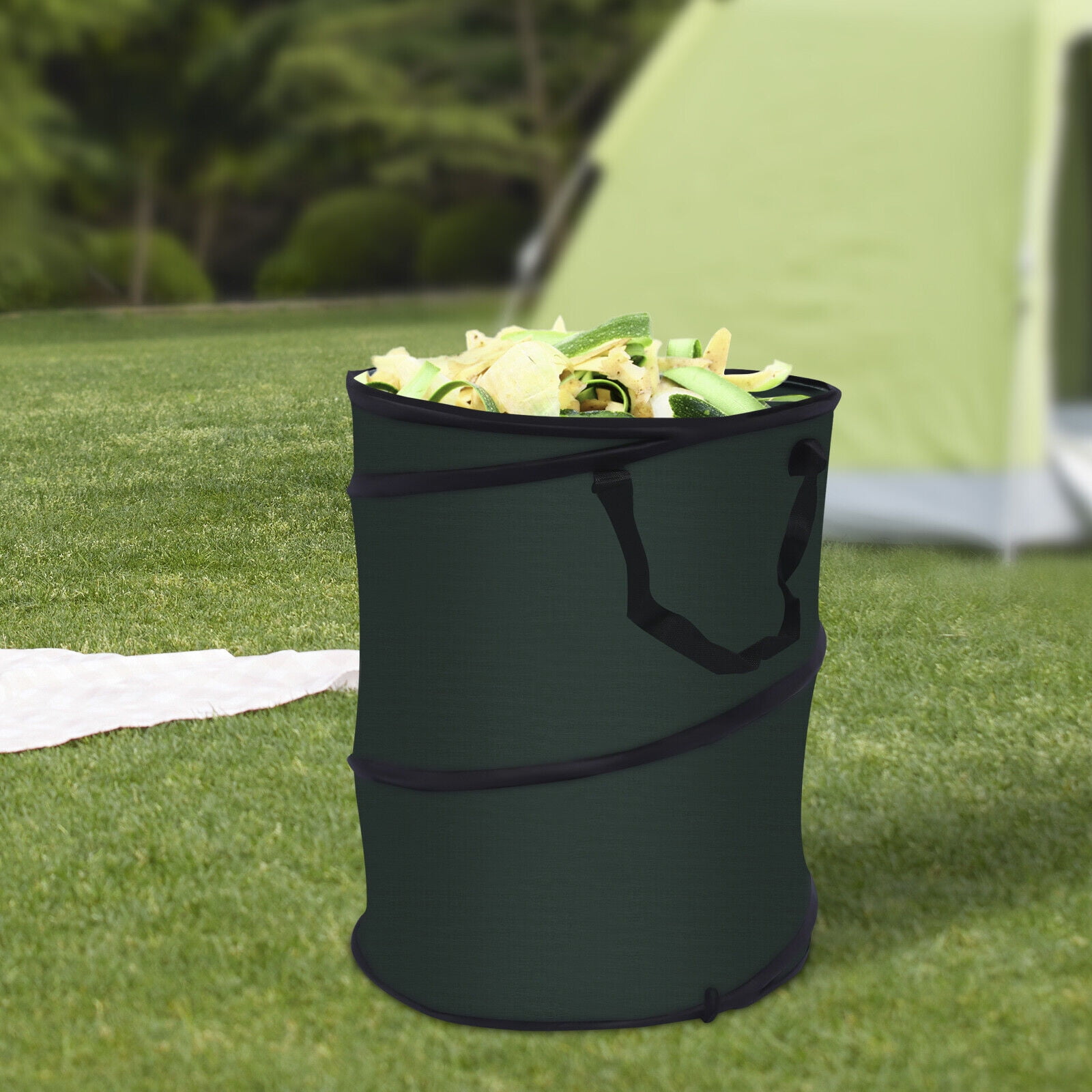 SHZICMY PopUp Trash Can Car Garbage Can Garden Yard Outdoor Camping Trash Foldable Bin Dark