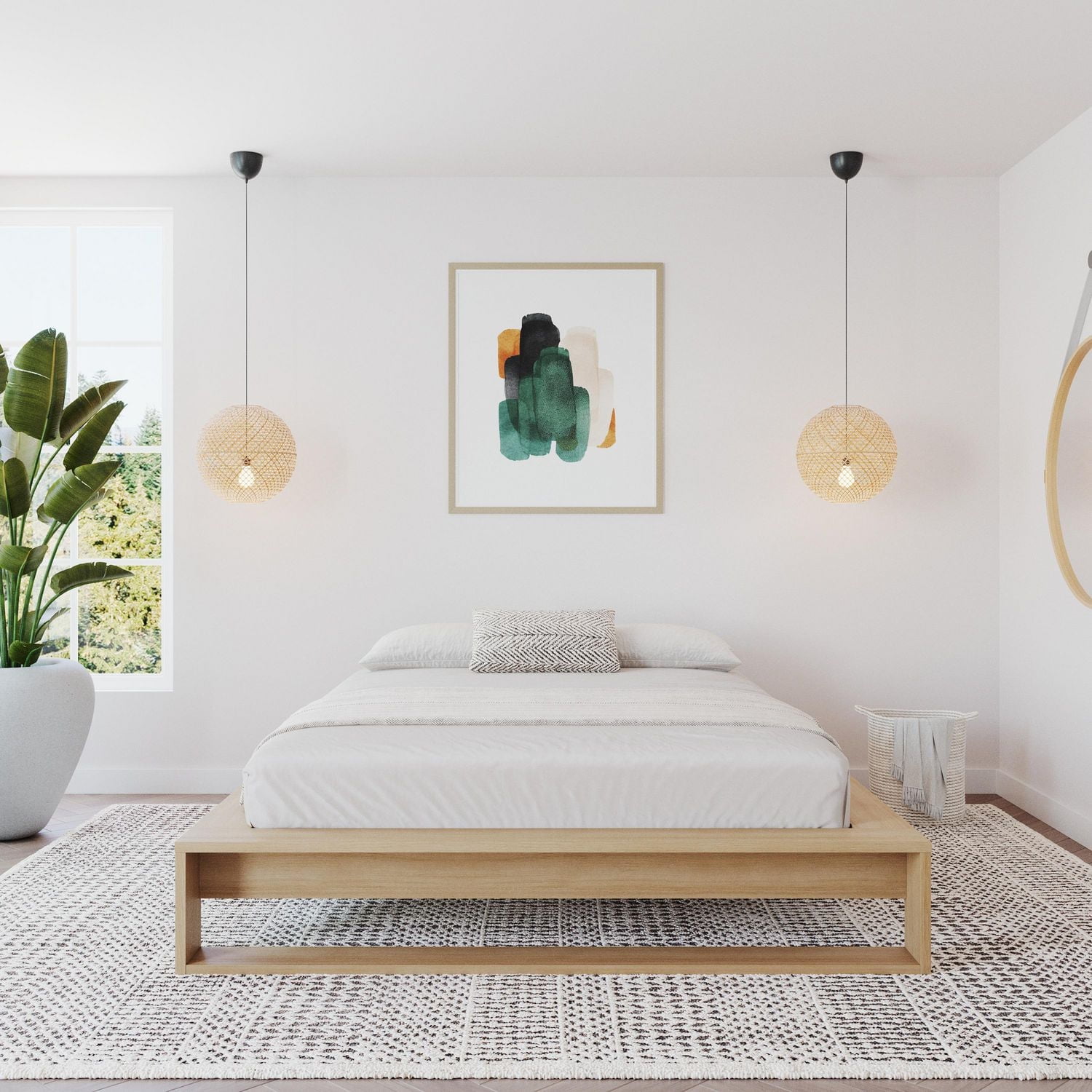 Lido Queen Size Platform Bed with Slats