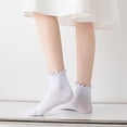 thumbnail image 6 of lanema 5 Pairs Women Vintage Black White Cotton Socks Student Casual Frilly Ruffle Trim Ankle Socks Hosiery, 6 of 18