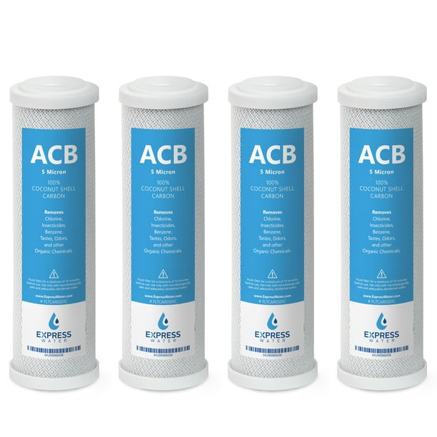 Express Water 4 Pack Activated Carbon Block ACB Water Filter