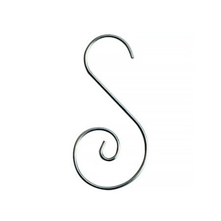 

1111Fourone Metal S-shaped Hooks Spiral Swirl Ornament Hanger Christmas Tree Decoration Accessories Silver