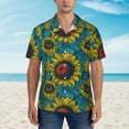 thumbnail image 2 of Xecao Sunflowers print Hawaiian shirt - a stylish short-sleeve button-down for men, perfect for casual beach and tropical outings., 2 of 9