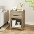 thumbnail image 4 of Gymax Nightstand Sofa Side Table Rustic End Table w/ Drawer & Shelf for Living Room, 4 of 9