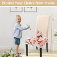 thumbnail image 5 of muroi Dining Room Chair Covers Slipcovers Set of 6, Spandex Super Fit Stretch Removable Washable Kitchen Parsons Chair Covers Protector for Dining Room,Hotel,Ceremony, Flowers, 5 of 7