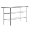 thumbnail image 2 of Flash Furniture 24x72 Portable Prep and Work Table with NSF Certified 18 Gauge Stainless Steel Top Shelf and 2 Adjustable Galvanized Steel Undershelves, 2 of 8