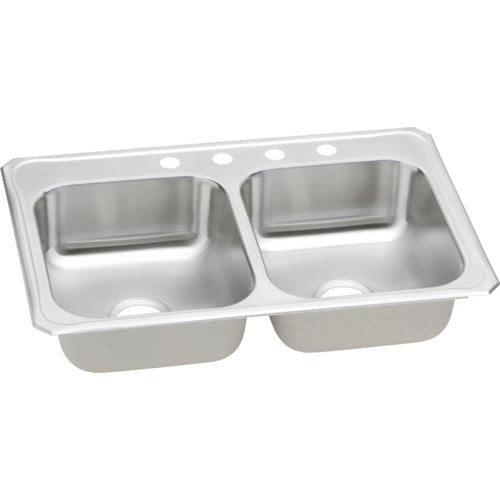 Elkay Celebrity Stainless Steel 33" x 22" x 7", Equal Double Bowl Drop-in Sink