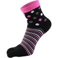 thumbnail image 3 of GHSDFBB Womens 6PCS Striped Dots Five Finger Toe Socks Cotton Crew Athletic Sock, 3 of 6