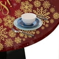 thumbnail image 6 of Round Fitted Tablecloth, Merry Christmas Snowflake Elastic Edge Table Cover Wipeable Round Table Cloth for Indoor Outdoor Use Fits Tables up to 40-44inch Diameter, 6 of 6