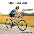 thumbnail image 3 of imerelez 700C Road Bike for Adults 7 Speed - Aluminum Alloy Frame, Dual Disc Brakes, 700x28C Tires, 47cm Frame for Riders 5'1" to 5'7", 85% AssembledGreen, 3 of 7