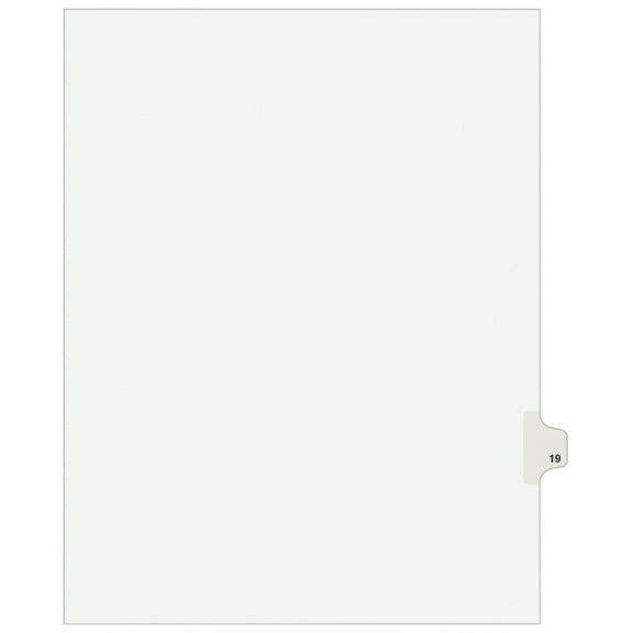 Avery Individual Legal Dividers Avery Style, Letter Size, Side Tab #19 (1019)