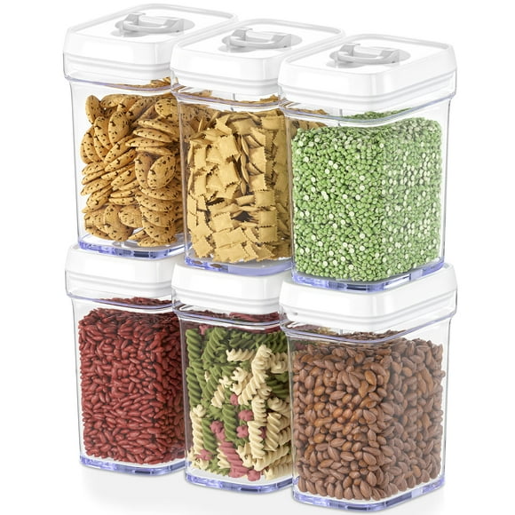 Recipientes de almacenamiento de alimentos DWËLLZA KITCHEN herméticos, 1 litro, paquete de 6