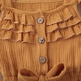 thumbnail image 4 of Kiapeise Toddler Girls Ruffled Sleeve Linen Jumpsuit Romper Summer Clothes, 4 of 7