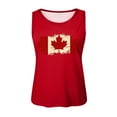 thumbnail image 4 of MIASHUI Womens Tank Top Canada Flag Print Summer Round Neck Sleeveless Tops,Red,M, 4 of 4