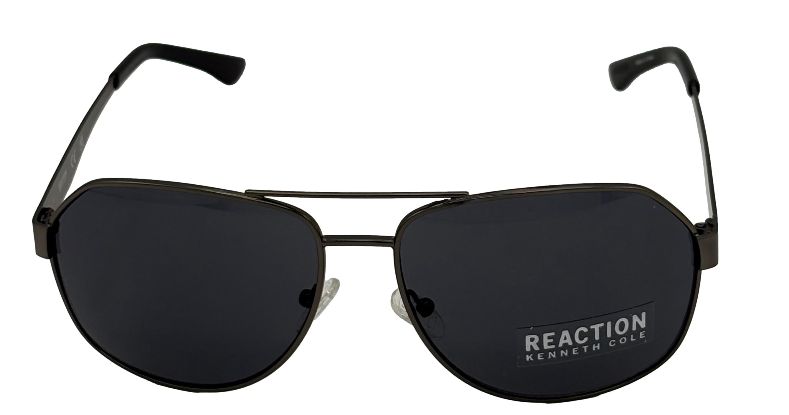 Kenneth Cole Reaction Mens Gunmetal / Metal Aviator Fashion Sunglasses with Pouch