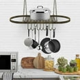 thumbnail image 3 of GGI International Sorbus Pot and Pan Rack for Ceiling with Hooks - Oval Mounted Storage Rack - 31.50" L X 16.50" W X 21" H - 31.50" x 16.50" x 21", 3 of 5