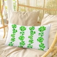 thumbnail image 4 of Happy St. Patrick's Day Pillow Covers, Linen Long Throw Pillow Case, Spring Lucky Green Three Leaf Grass Holiday Pillow Protector Decorative Cushion Cover for Living Room/Bedroom 20" x 30", 4 of 8