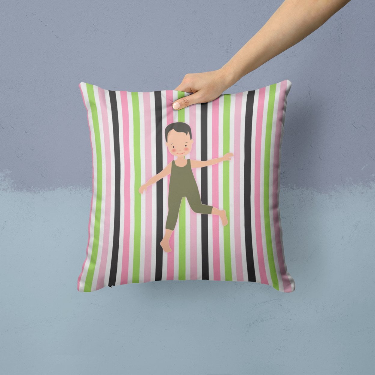 Carolines Treasures BB5182PW1414 Boy Dancer Bikatard Fabric Decorative Pillow  14Hx14W multicolor