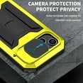 thumbnail image 3 of Allytech Rugged Case for iPhone 13 with Screen Protector & Camera Lens Sliding Cover, Anti-Drop Shockproof Dustproof Hidden Kickstand Heavy Duty Triple-Layer Protection Shell, Yellow, 3 of 7