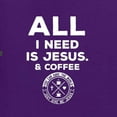 thumbnail image 6 of Wild Bobby All I Need is Jesus & Coffee Inspirational/Christian Women Graphic Tee, Purple, Large, 6 of 6