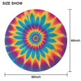 thumbnail image 6 of Colorful Tie Dye Mandala Pattern Round Tablecloth 60"x60",Wrinkle Wipeable Table Cloth for Kitchen Dining Room Picnic Patio Party, 6 of 6
