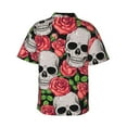 thumbnail image 3 of Bixox Men's Hawaiian Shirts Men's Skull and Roses Print Short-Sleeve Shirt-XX-Large, 3 of 8