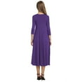 thumbnail image 3 of Sonducket Vestido de mujer Cuello Otoño Vestido de mujer Traje de cuello Media manga Vestido de columpio grande Vestidos Violeta L, 3 of 6