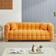 thumbnail image 2 of Aukfa 80" Modern Comfy Sofa, Deep Tufted Couch for Living Room, 2 Pillows, Teddy Fleece Orange, 2 of 8