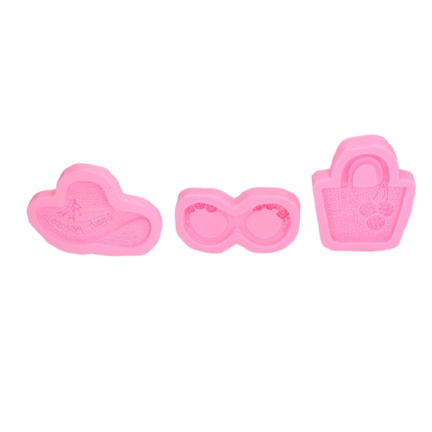 Moldes para decoración de pasteles 3 piezas Bolsa de sombrero Forma de gafas de sol Molde de silicona para pastel de fondant Flexible Fácil de desmoldar para dulces para ANGGREK Otros