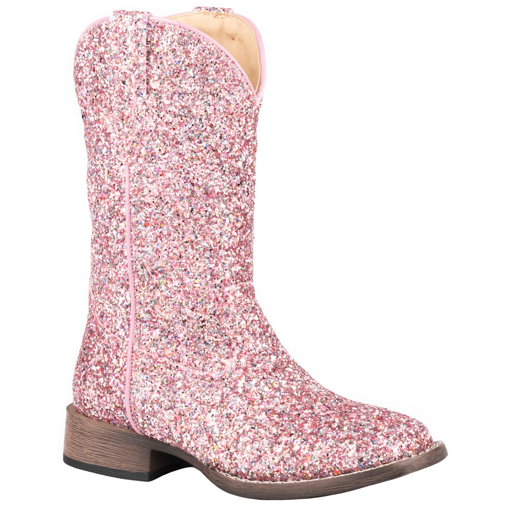 Roper Toddler Girls Glitter Galore Square Toe Casual Boots Ankle