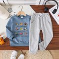 thumbnail image 2 of Gibobby Infant Newborn Baby Boy Outfit Fall Winter Clothes Solid Plain Long Sleeve Romper Jumpsuit Overall Pants Set 3 6 9 12 18 Months 2T 3T(2-3 Years,Blue), 2 of 4