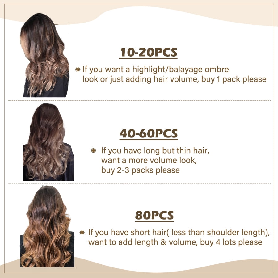 Vlasy Straight Clip In  Hair Extensions 16inches Real Human Hair 7Pcs Clip In T2-27+T2-60# Human Hair Extensions