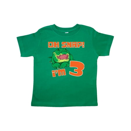 

Inktastic Oh Snap! I m 3 Cute Green Alligator Gift Toddler Boy or Toddler Girl T-Shirt