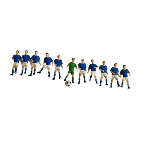 lionlar 11 Pieces Miniature Football Player Figures Crafts Diorama Character Figures Blue Player