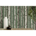 thumbnail image 6 of Fine Decor Chester Dark Green Birch Trees Wallpaper, 20.5-in by 33-ft, 6 of 7