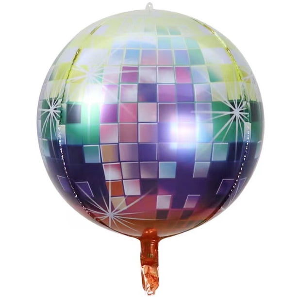 Globo de aluminio 4D de 22 pulgadas con láser plateado para discoteca, bar, fiesta, globo de papel de aluminio arcoíris