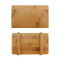thumbnail image 2 of BambooMN Bamboo Sushi Board Serving Tray, Rectangle, 8.3" x 5.1" x 1.2" Carbonized Brown, 2 Pieces, 2 of 2
