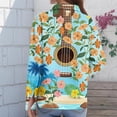 thumbnail image 6 of Minjewel Women's Tropical Print Button Up Shirt Long Sleeve Casual Top with Collar Hawaiian Style Blouse for Summer Beach Party and Everyday Fashion,Sky Blue,2XL, 6 of 6