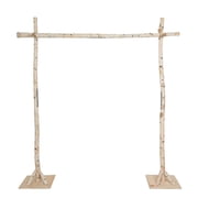 Efavormart 7.5ft Natural Birch Wood Square Wedding Arch, Rustic Arbor Photography Backdrop Stand
