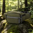 thumbnail image 4 of Men Multifunctional Waist Pack, Crossbody Belt Bag With Multiple Zipper Pockets For Travel Running Hiking Outdoor Sports, Lightweight Chest Sling Storage Bag For Daily Carry Essentials(Army Green), 4 of 5