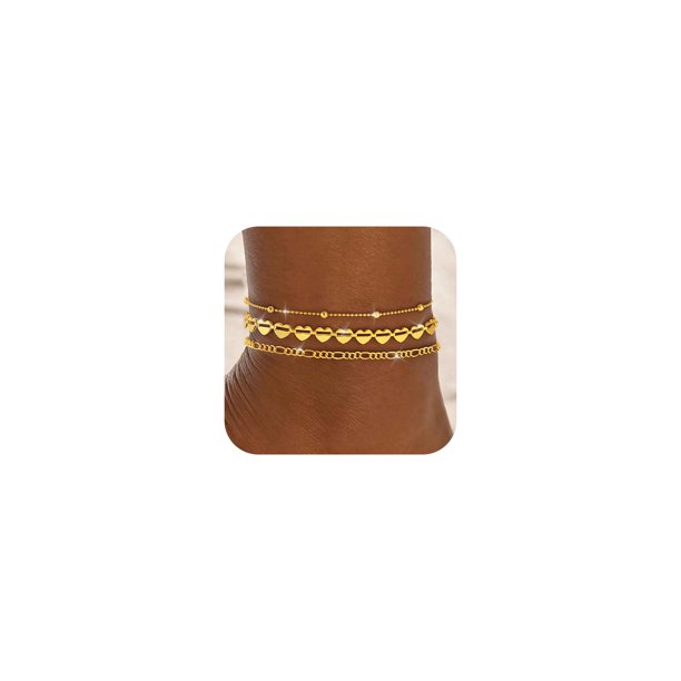 Pulseras de tobillo ZHESHY chapadas en oro a prueba de agua para mujer