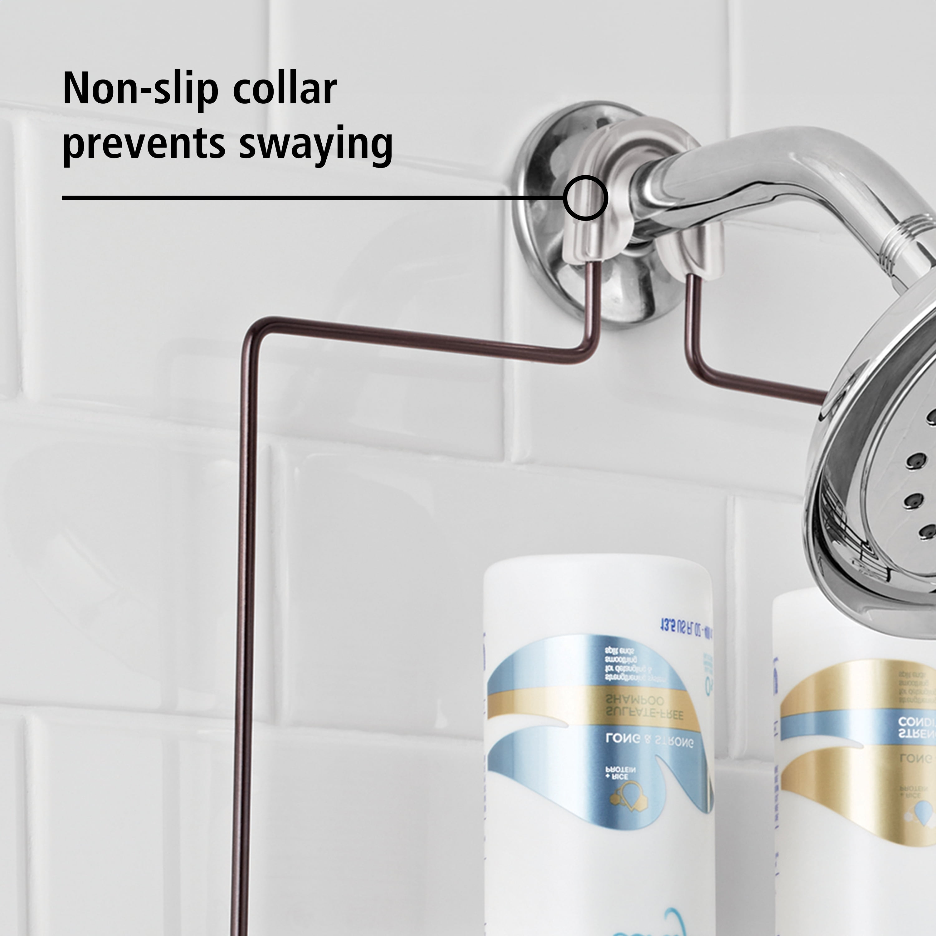 Mainstays Premium Hanging Shower Caddy with 2 Shelves and Soap Tray, Oil Rubbed Bronze